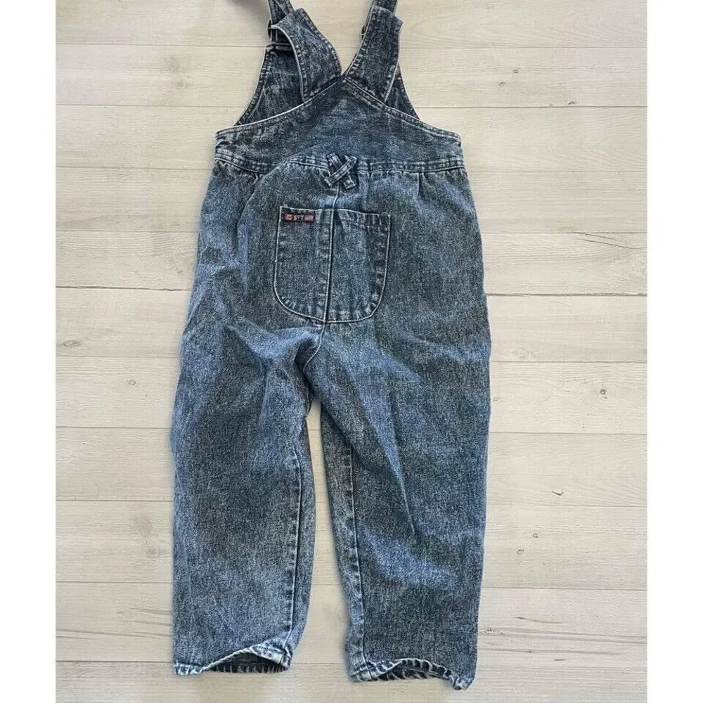 kids minkey Momo‎ stonewashed overalls